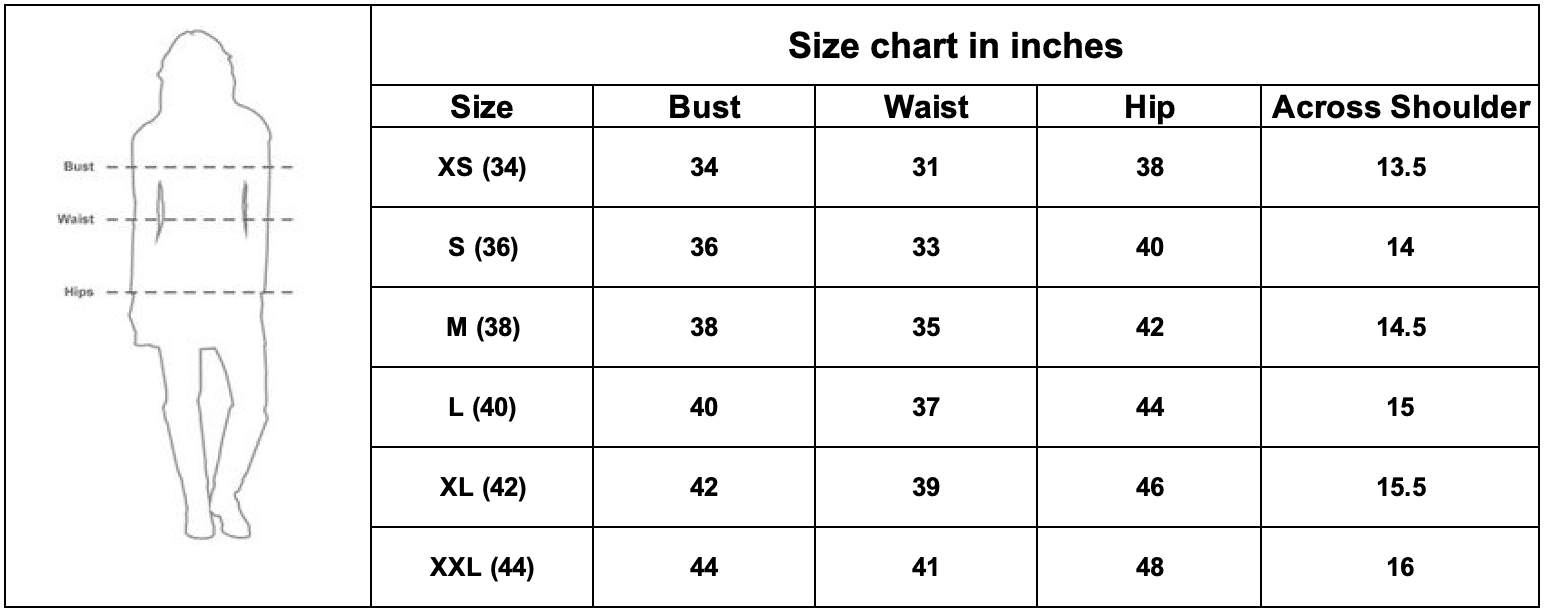 Kiko Clothing Size Chart - General