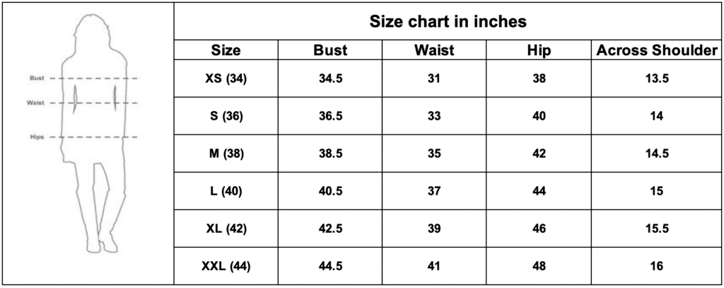Kiko Clothing Size Chart - General