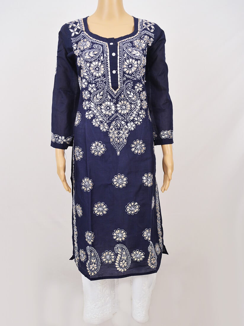 Lavender Lucknowi Chikankari Kurti  Lucknowi Chikankari Kurti Online   jhakhascom